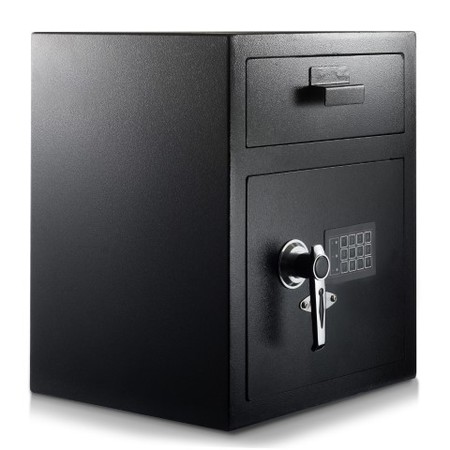 ADIROFFICE 1.1 cu. ft. Steel Digital Depository Safe with Digital keypad, Black ADI670-200-BLK